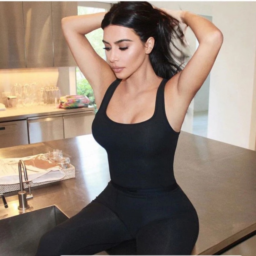 Skims Cotton Rib Tank - Black Size L